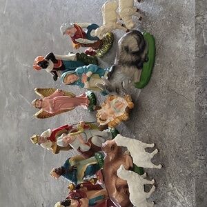 Vintage Nativity Scene Figurines Set